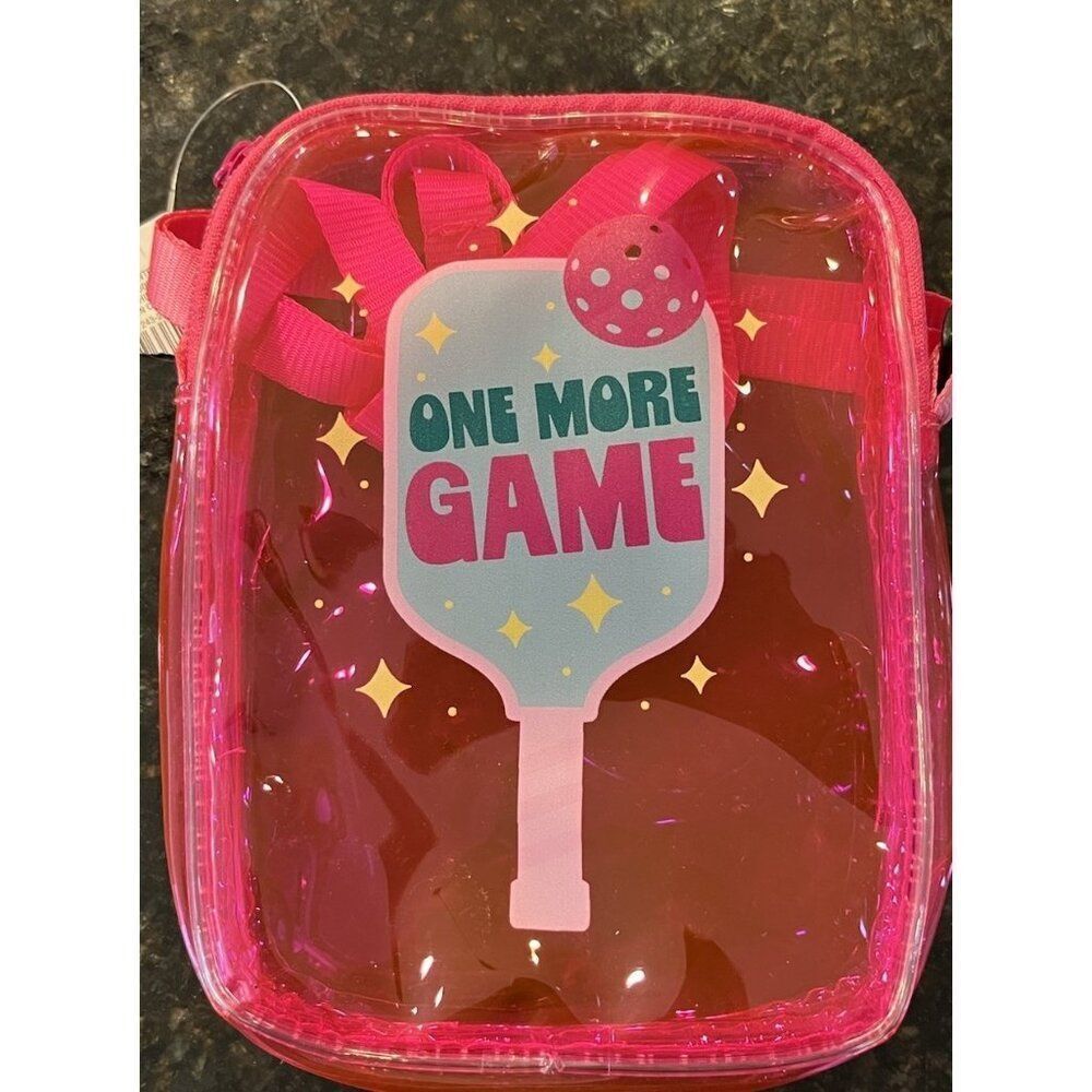 Clear Pink Pickleball Crossbody PVC Bag One More Game Purse NWT